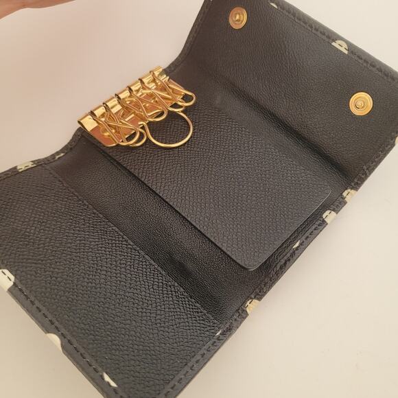Dolce&Gabbana Leather Key Case Wallet Smalll Trifold Black White Polka Dot Box - Picture 4 of 11